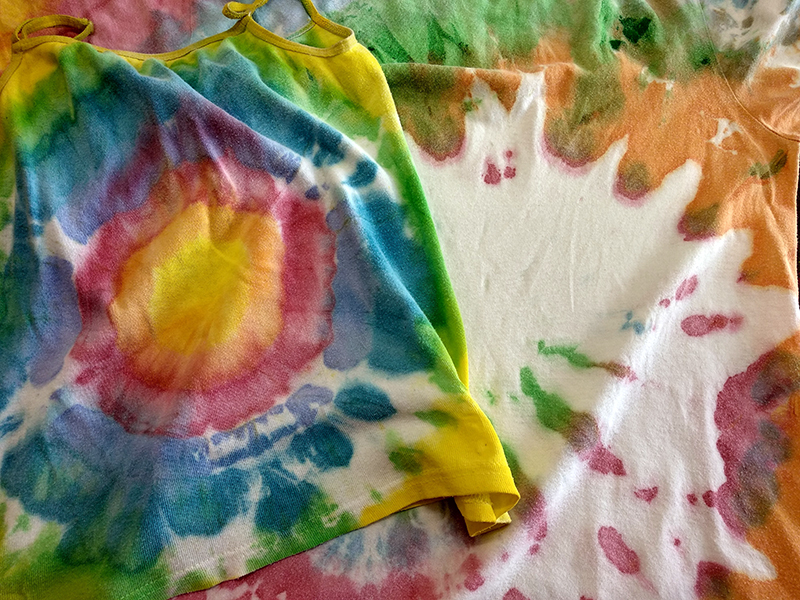 Mínimo Acuario túnel DIY camisetas veraniegas con materiales artísticos, tinte para camisetas. -  viviendo el arte